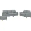 Image de vidaXL Ensemble de canapés 3 pièces avec coussins Tissu gris clair