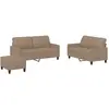 Image de vidaXL Ensemble de canapés 3 pièces avec coussins Cappuccino-Brun Similicuir