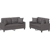 Image de vidaXL Ensemble de canapés 2 pièces avec coussins Gris Similicuir