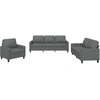 Image de vidaXL Ensemble de canapés 3 pièces avec coussins Tissu gris foncé