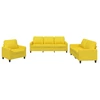Image de vidaXL Ensemble de canapés 3 pièces avec coussins Tissu jaune clair