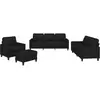 Image de vidaXL Ensemble de canapés 4 pièces avec coussins Tissu noir