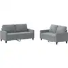 Image de vidaXL Ensemble de canapés 2 pièces avec coussins Tissu gris clair