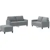 Image de vidaXL Ensemble de canapés 3 pièces avec coussins Tissu gris clair