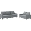 Image de vidaXL Ensemble de canapés 2 pièces avec coussins Tissu gris clair