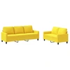 Image de vidaXL Ensemble de canapés 2 pièces avec coussins Tissu jaune clair
