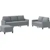 Image de vidaXL Ensemble de canapés 3 pièces avec coussins Tissu gris clair