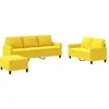 Image de vidaXL Ensemble de canapés 3 pièces avec coussins Tissu jaune clair