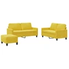 Image de vidaXL Ensemble de canapés 3 pièces avec coussins Velours jaune
