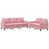 Image de vidaXL Ensemble de canapés 2 pièces avec coussins Rose velours