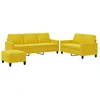 Image de vidaXL Ensemble de canapés 3 pièces avec coussins Velours jaune