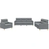 Image de vidaXL Ensemble de canapés 3 pièces avec coussins Tissu gris clair