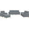 Image de vidaXL Ensemble de canapés 4 pièces avec coussins Tissu gris clair