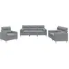 Image de vidaXL Ensemble de canapés 3 pièces avec coussins Tissu gris clair