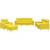 Image de vidaXL Ensemble de canapés 4 pièces avec coussins Tissu jaune clair