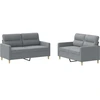 Image de vidaXL Ensemble de canapés 2 pièces avec coussins Tissu gris clair