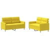 Image de vidaXL Ensemble de canapés 2 pièces avec coussins Tissu jaune clair