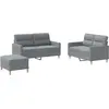 Image de vidaXL Ensemble de canapés 3 pièces avec coussins Tissu gris clair