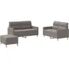 Image de vidaXL Ensemble de canapés 3 pièces avec coussins Tissu Taupe