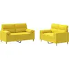 Image de vidaXL Ensemble de canapés 2 pièces avec coussins Tissu jaune clair