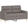 Image de vidaXL Ensemble de canapés 2 pièces avec coussins Tissu Taupe