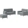 Image de vidaXL Ensemble de canapés 3 pièces avec coussins Tissu gris clair