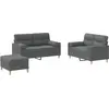 Image de vidaXL Ensemble de canapés 3 pièces avec coussins Tissu gris foncé