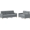 Image de vidaXL Ensemble de canapés 2 pièces avec coussins Tissu gris clair