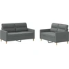 Image de vidaXL Ensemble de canapés 2 pièces avec coussins Tissu gris foncé