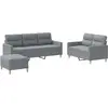 Image de vidaXL Ensemble de canapés 3 pièces avec coussins Tissu gris clair