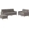 Image de vidaXL Ensemble de canapés 3 pièces avec coussins Tissu Taupe