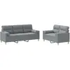 Image de vidaXL Ensemble de canapés 2 pièces avec coussins Tissu gris clair