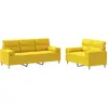 Image de vidaXL Ensemble de canapés 2 pièces avec coussins Tissu jaune clair