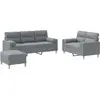 Image de vidaXL Ensemble de canapés 3 pièces avec coussins Tissu gris clair