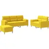 Image de vidaXL Ensemble de canapés 3 pièces avec coussins Tissu jaune clair