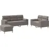 Image de vidaXL Ensemble de canapés 3 pièces avec coussins Tissu Taupe
