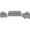 Image de vidaXL Ensemble de canapés 3 pièces avec coussins Tissu gris clair