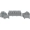Image de vidaXL Ensemble de canapés 4 pièces avec coussins Tissu gris clair