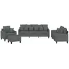 Image de vidaXL Ensemble de canapés 4 pièces avec coussins Tissu gris foncé