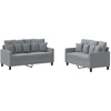Image de vidaXL Ensemble de canapés 2 pièces avec coussins Tissu gris clair