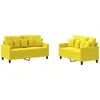 Image de vidaXL Ensemble de canapés 2 pièces avec coussins Tissu jaune clair