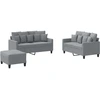 Image de vidaXL Ensemble de canapés 3 pièces avec coussins Tissu gris clair