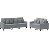 Image de vidaXL Ensemble de canapés 2 pièces avec coussins Tissu gris clair