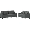 Image de vidaXL Ensemble de canapés 2 pièces avec coussins Tissu gris foncé