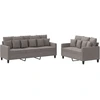 Image de vidaXL Ensemble de canapés 2 pièces avec coussins Tissu Taupe