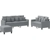 Image de vidaXL Ensemble de canapés 3 pièces avec coussins Tissu gris clair