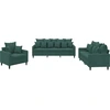 Image de vidaXL Ensemble de canapés 3 pièces avec coussins vert foncé velours