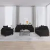 Image de vidaXL Ensemble de canapés 3 pièces avec coussins Noir velours