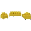Image de vidaXL Ensemble de canapés 3 pièces avec coussins Velours jaune
