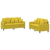 Image de vidaXL Ensemble de canapés 2 pièces avec coussins Velours jaune